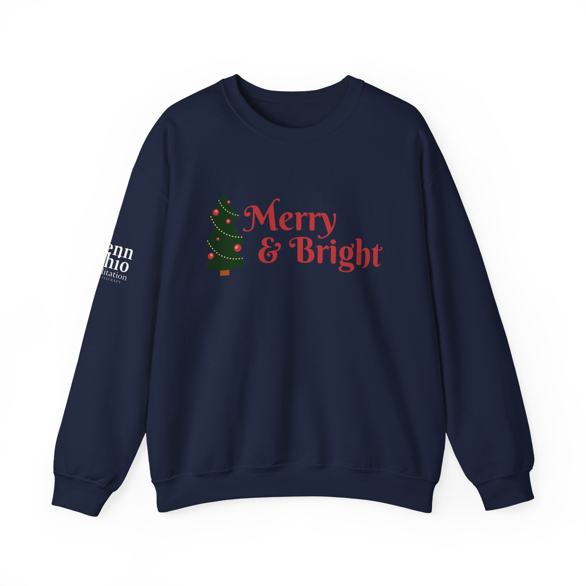 Merry & Bright Crewneck Sweatshirt, Christmas Sweatshirt Gifts, Holiday Apparel, Unisex Festive Clothing, Cozy Winter Wear, Seasonal Fashion