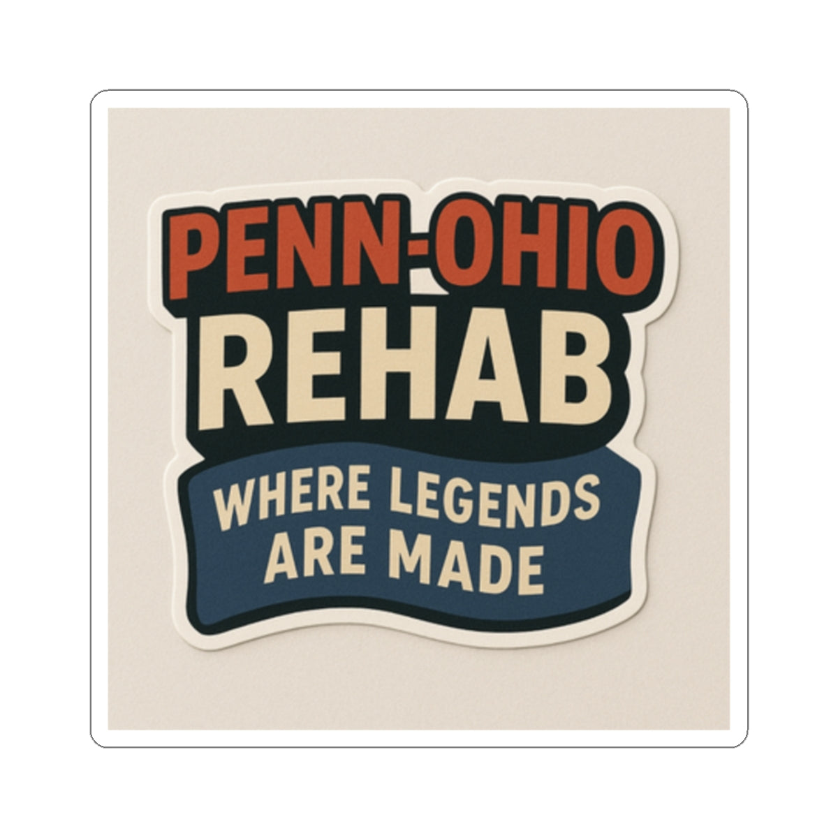 Retro Penn-Ohio Rehab Stickers | Vintage Legends Inspired Decals for Laptops, Water Bottles, Journals, Gifts