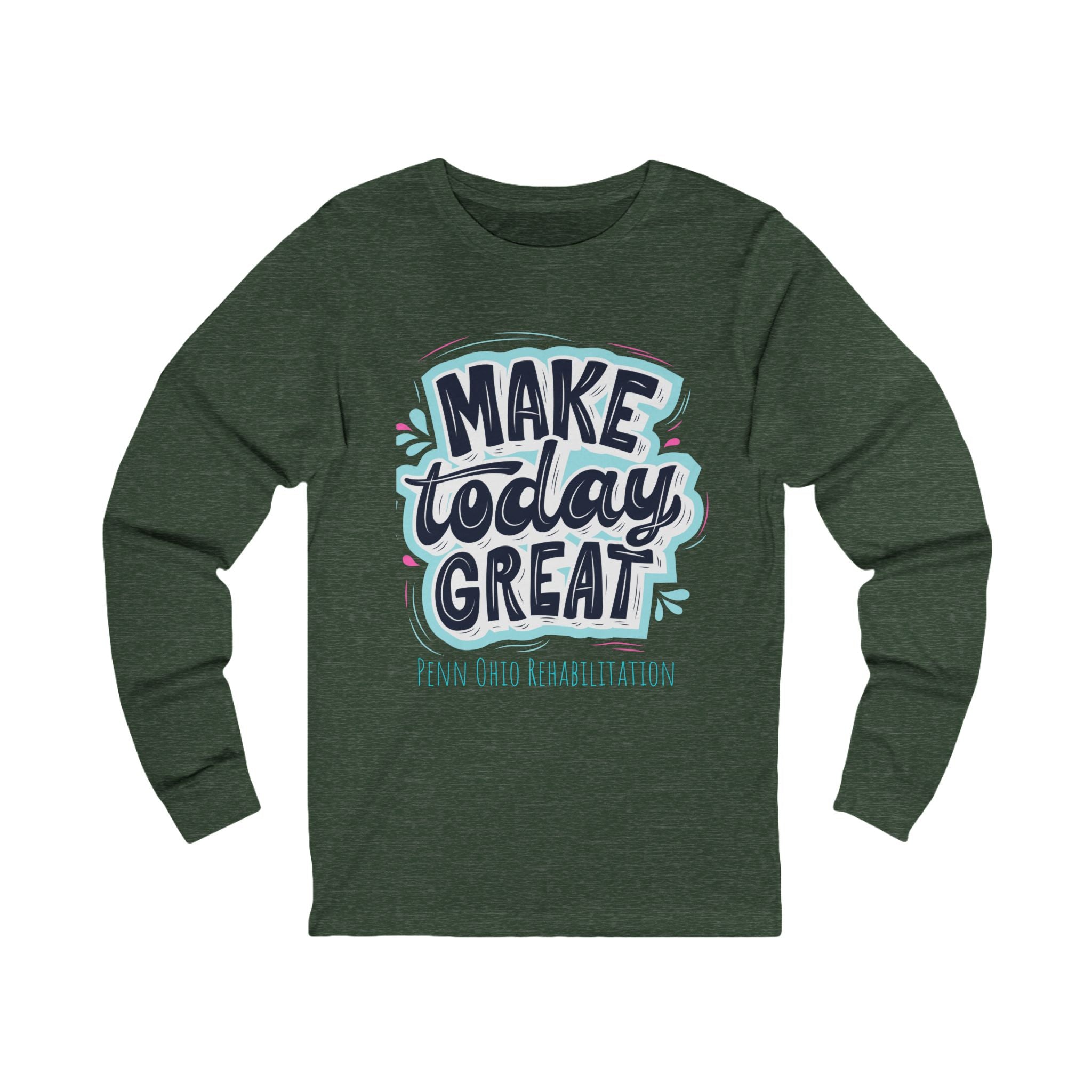 Motivational Long Sleeve Tee: Make Today Great - Gift for Friends, Inspirational Shirt, Casual Wear, Everyday Style, Positive Vibes