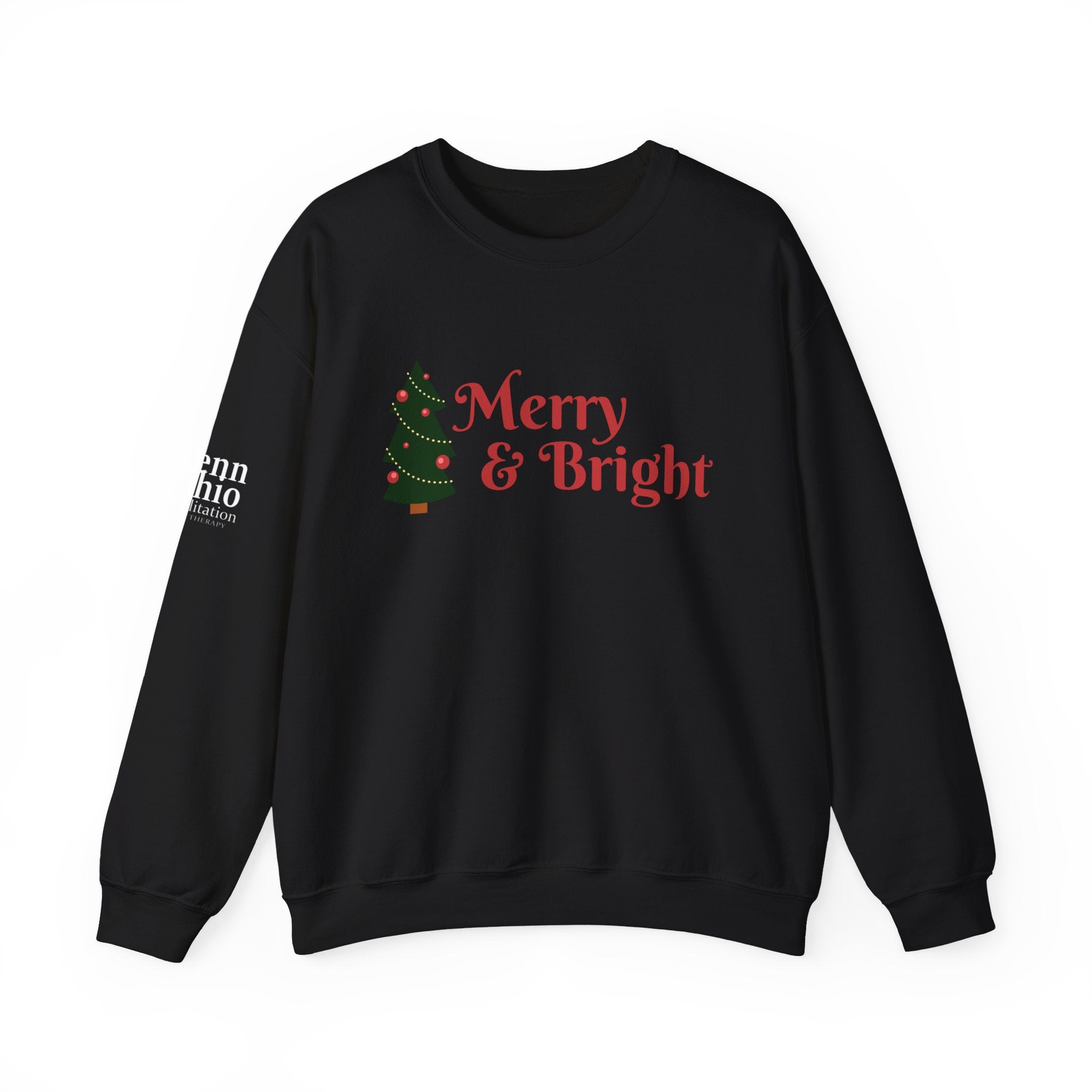 Merry & Bright Crewneck Sweatshirt, Christmas Sweatshirt Gifts, Holiday Apparel, Unisex Festive Clothing, Cozy Winter Wear, Seasonal Fashion
