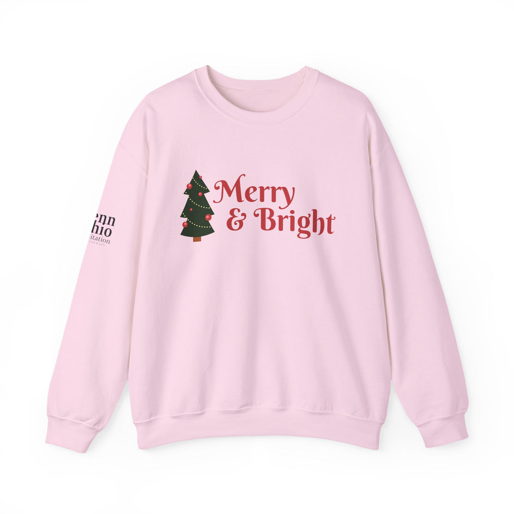 Merry & Bright Crewneck Sweatshirt, Christmas Sweatshirt Gifts, Holiday Apparel, Unisex Festive Clothing, Cozy Winter Wear, Seasonal Fashion