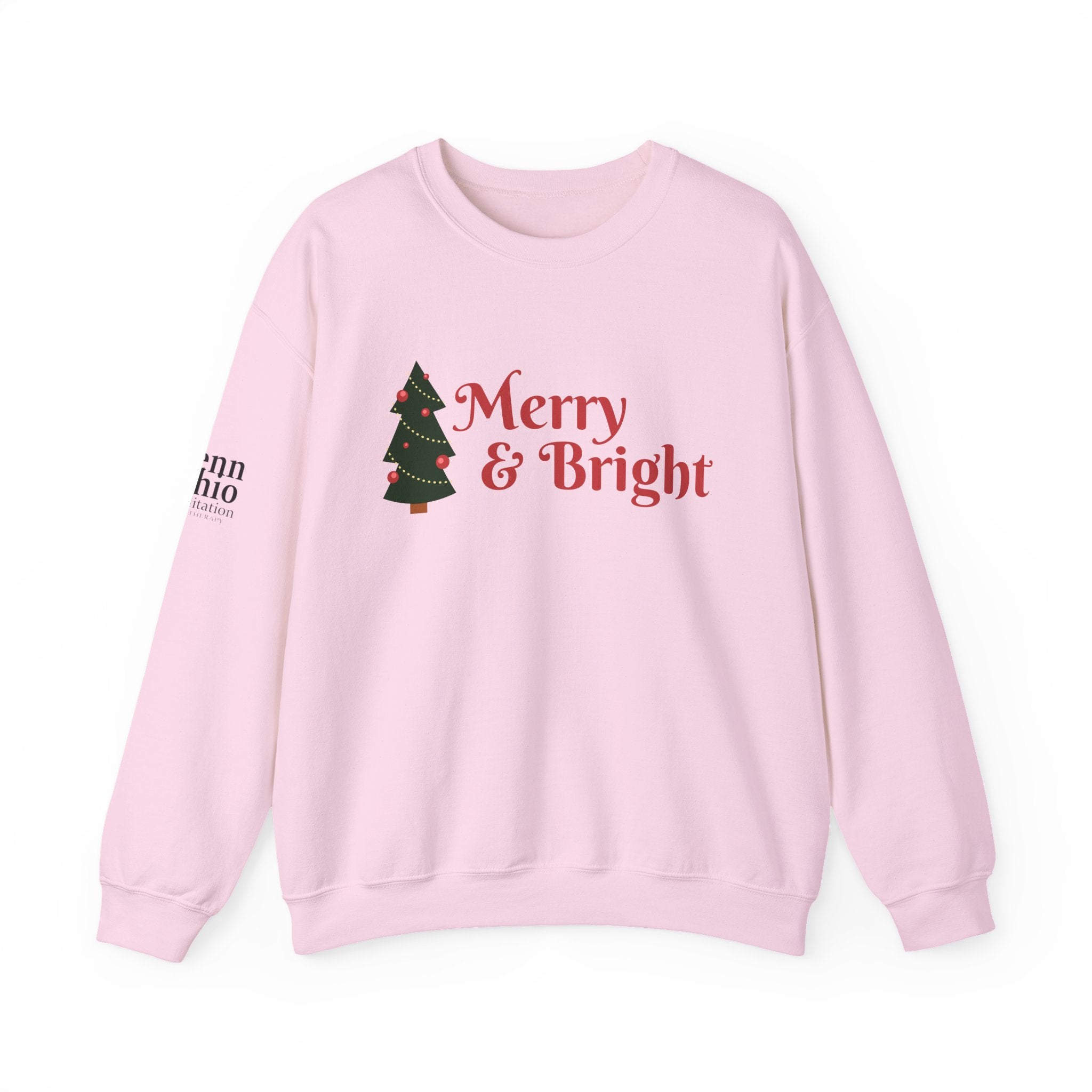 Merry & Bright Crewneck Sweatshirt, Christmas Sweatshirt Gifts, Holiday Apparel, Unisex Festive Clothing, Cozy Winter Wear, Seasonal Fashion