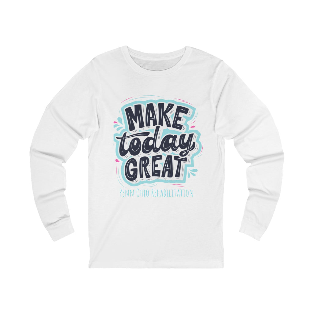 Motivational Long Sleeve Tee: Make Today Great - Gift for Friends, Inspirational Shirt, Casual Wear, Everyday Style, Positive Vibes